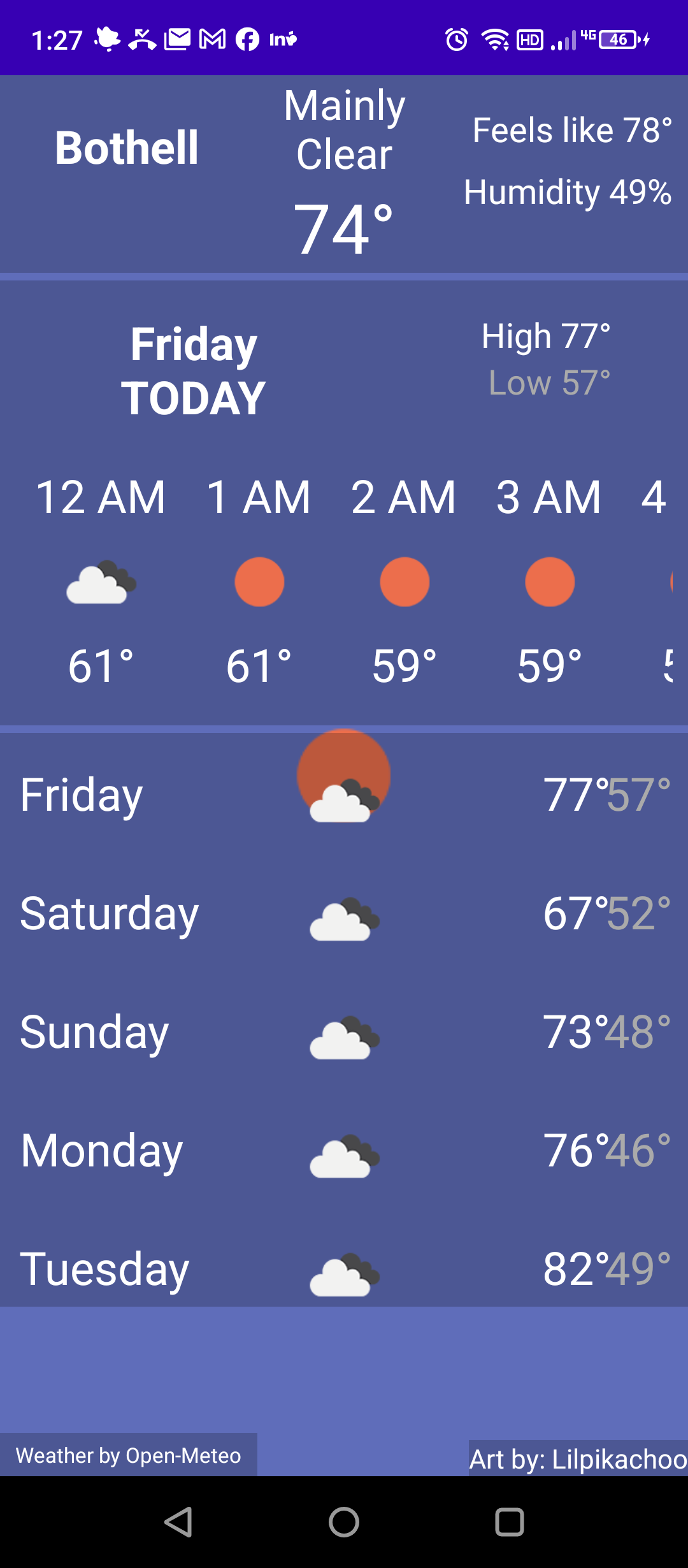 Weatha — multi-day forecast view